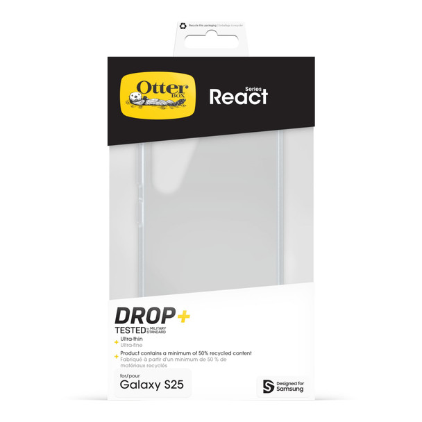 OtterBox React Series Case for Samsung Galaxy S25, Clear, Ultra-Slim, Drop Tested - 77-97378 – image 5