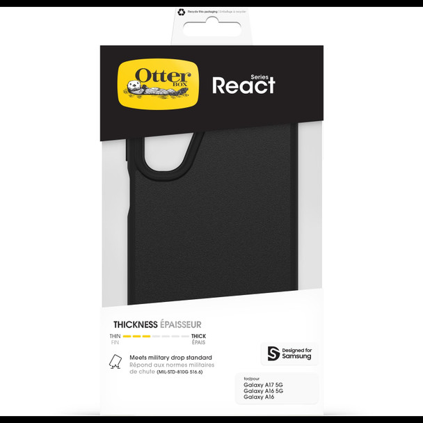OtterBox React Series Case for Samsung Galaxy A17/A17 5G/A16/A16 5G, Black, Ultra-Slim - 77-99304 – image 5