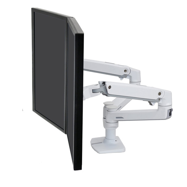 Ergotron LX Dual Monitor Arm, Desk Mount for 2 Monitors up to 27", 3.2-9.1kg Each, White - 45-491-216 – image 3