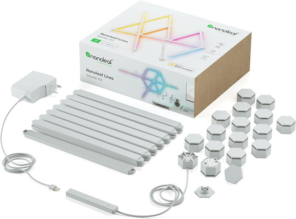 Nanoleaf Lines 60 Degrees Smart LED Light Bars Starter Kit, 15 Pack, RGBW, Wi-Fi - 59K6002LW15PKUK – image 7