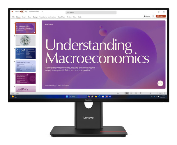 Lenovo ThinkVision T24D-40 23.8" Full HD IPS Monitor, 120Hz, USB-C, USB Hub, Ethernet - 64B9GAT1UK – image 2