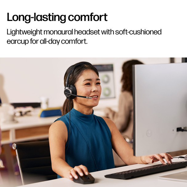 Poly Mission 815 Monaural USB Wired Headset, ANC, 3 Mics, USB-C with USB-A Adapter - C01F8AA#AC3 – image 6