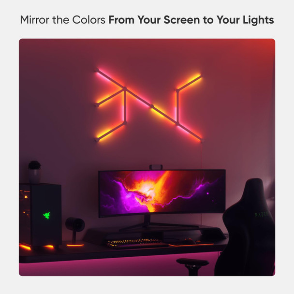 Nanoleaf Lines 60 Degrees Smart Light Bars Starter Kit, 9 Lines, RGBW, Wi-Fi, Music & Screen Sync - 59K0002LW9PKUK – image 4