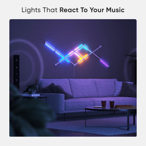 Nanoleaf Lines 60 Degrees Smart Light Bars Starter Kit, 9 Lines, RGBW, Wi-Fi, Music & Screen Sync - 59K0002LW9PKUK – image 3
