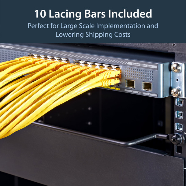 StarTech.com Horizontal Cable Lacing Bars, 2" Offset at 75 Degrees, 19" Rack, 10-Pack - CMLB102 – image 5
