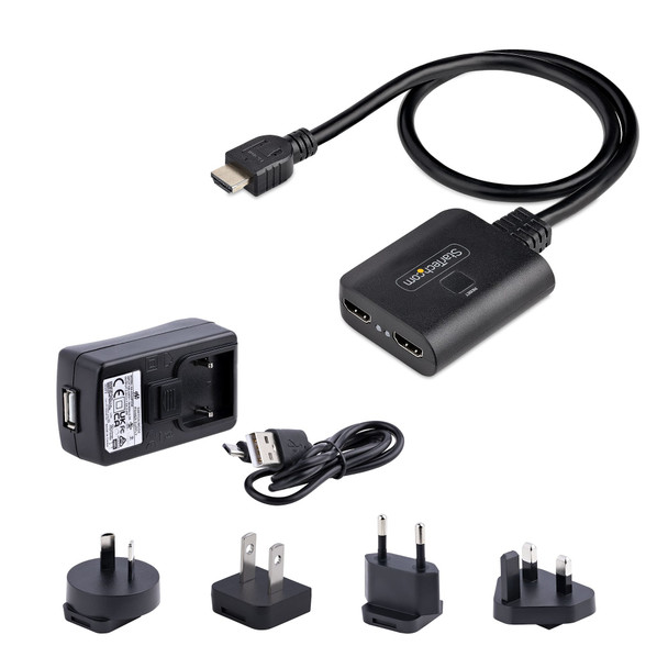 StarTech.com 2-Port HDMI 2.0 Splitter, 1 In 2 Out, 4K 60Hz, HDR, HDCP 2.2, 50cm Built-in Cable - HDMISPLIT4K60UP – image 6