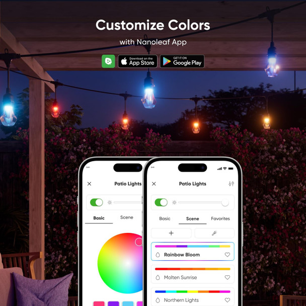 Nanoleaf Matter Essentials Outdoor String Lights Expansion Pack, 15m, 20 RGBICW Bulbs, IP65 - NF084E00-20SLO – image 4