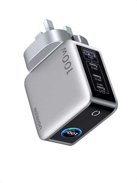 Ugreen Nexode Pro 100W GaN USB-C Charger with Smart Display, Foldable UK Plug - 45678B – image 2