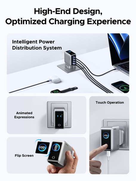 Ugreen Nexode Pro 100W GaN USB-C Charger with Smart Display, Foldable UK Plug - 45678B – image 8