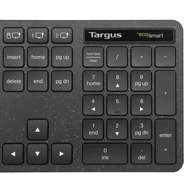 Targus EcoSmart Full-Size Wireless Keyboard, Bluetooth 5.0 + 2.4GHz, Multi-Device, UK QWERTY, Black - AKB873UK – image 6