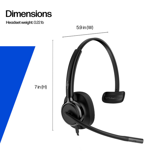 Poly Mission 415 Mono USB Wired Headset, Noise-Cancelling Mic, USB-C with USB-A Adapter - C01B2AA#AC3 – image 3