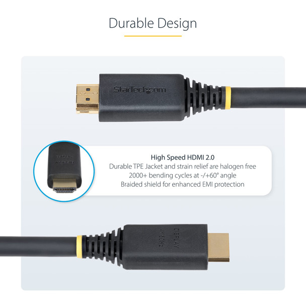 StarTech.com 10m Active High Speed HDMI 2.0 Cable, 4K 60Hz, 1440p 144Hz, HDR10, ARC - HDMI2CAB4K6010M – image 12