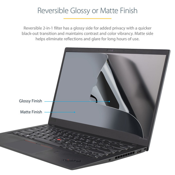 StarTech.com 17.3" 16:9 Laptop Privacy Screen, Reversible Matte/Glossy, 51% Blue Light Reduction - 173LPRIVSCREEN – image 3