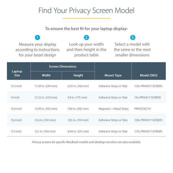 StarTech.com 17.3" 16:9 Laptop Privacy Screen, Reversible Matte/Glossy, 51% Blue Light Reduction - 173LPRIVSCREEN – image 5