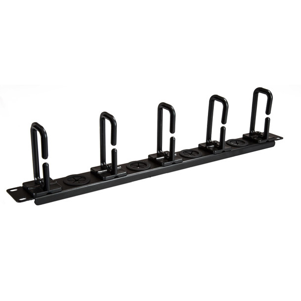 StarTech.com 1U 19" Rack Cable Management Panel, 5 D-Ring Hooks, 4 Pass-Through Holes - CABLMANAGERH – image 3