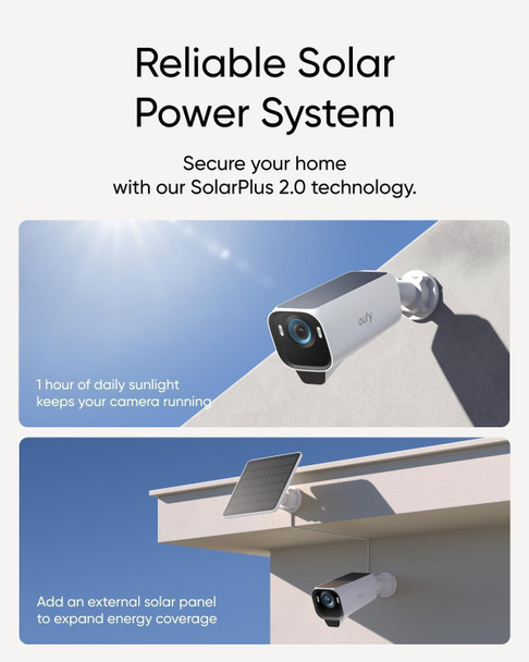 eufy Security eufyCam S3 Pro 4K Solar Wireless Outdoor Security Camera, 2-Cam Kit, Colour Night Vision - T88923W1 – image 4