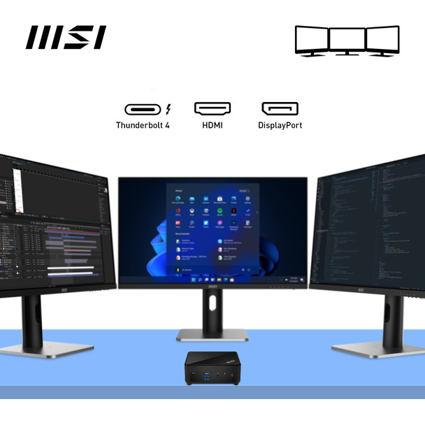 MSI Cubi 5 12M Barebone Mini PC, Intel Core i7-1255U, No RAM/Storage/OS, Thunderbolt 4, Wi-Fi 6E – image 4