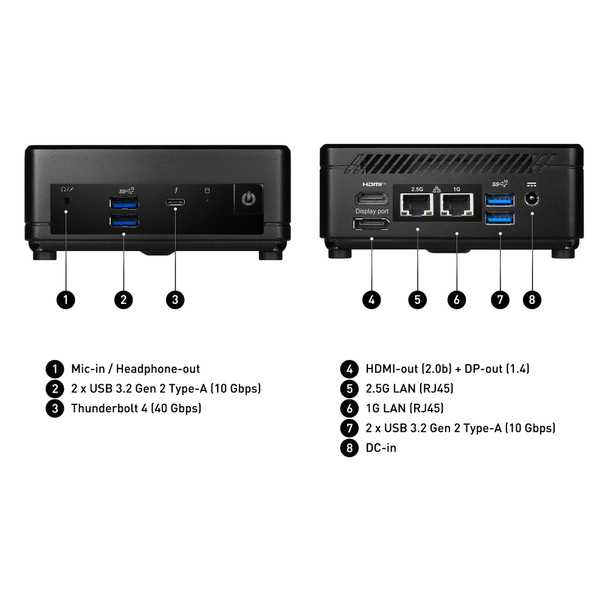 MSI Cubi 5 12M Barebone Mini PC, Intel Core i7-1255U, No RAM/Storage/OS, Thunderbolt 4, Wi-Fi 6E – image 2
