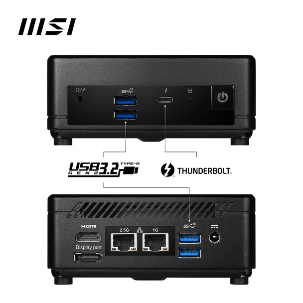 MSI Cubi 5 12M Barebone Mini PC, Intel Core i7-1255U, No RAM/Storage/OS, Thunderbolt 4, Wi-Fi 6E – image 5