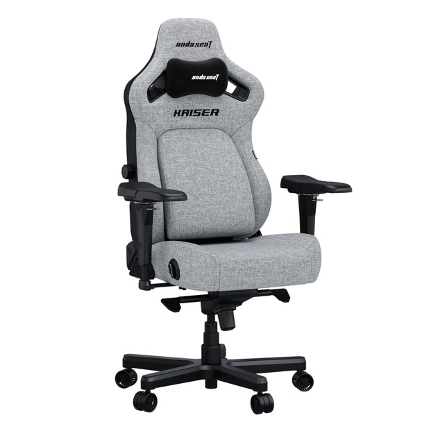 Anda Seat Kaiser 4 L Gaming Chair, Linen Fabric, 5D Armrests, 4-Level Pop-Out Lumbar, Grey - 12YDDCL20GCF