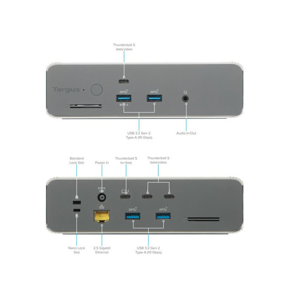 Targus Thunderbolt 5 Triple 8K Docking Station, 140W PD 3.1, 2.5GbE, 4x USB-A, Silver - DOCK230EUZ – image 3