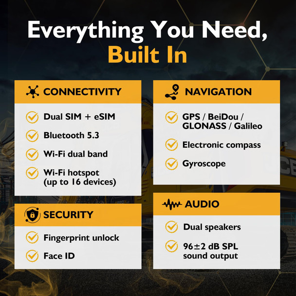 JCB Toughphone E50 5G Rugged Smartphone, 6GB RAM, 128GB, 5000mAh, IP68/IP69K, Android 16 - JCBTPE50 – image 4