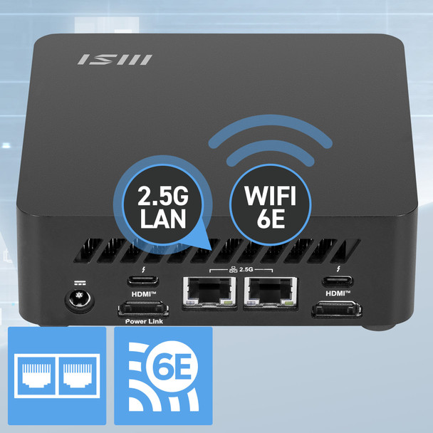 MSI Cubi NUC AI 1UMG Barebone Mini PC, Intel Core Ultra 5 125H, No RAM/OS, Dual Thunderbolt 4, Wi-Fi 6E – image 6