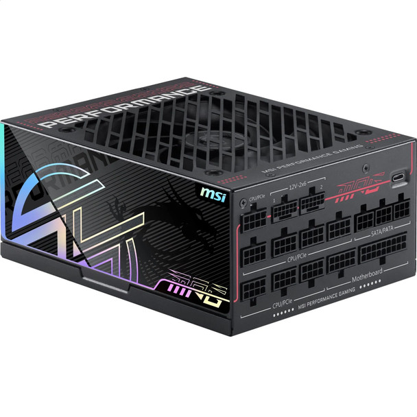 MSI MPG Ai1300TS PCIE5 Power Supply, 80 PLUS Titanium, Dual 12V-2x6 Connectors