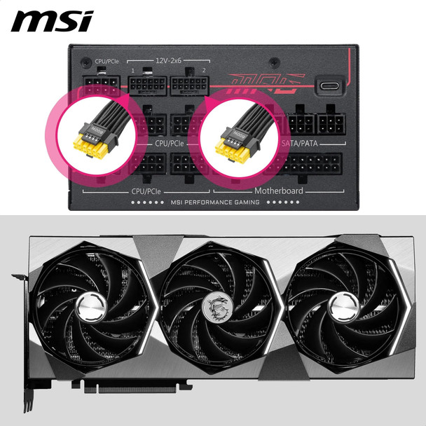 MSI MPG Ai1300TS PCIE5 Power Supply, 80 PLUS Titanium, Dual 12V-2x6 Connectors – image 3