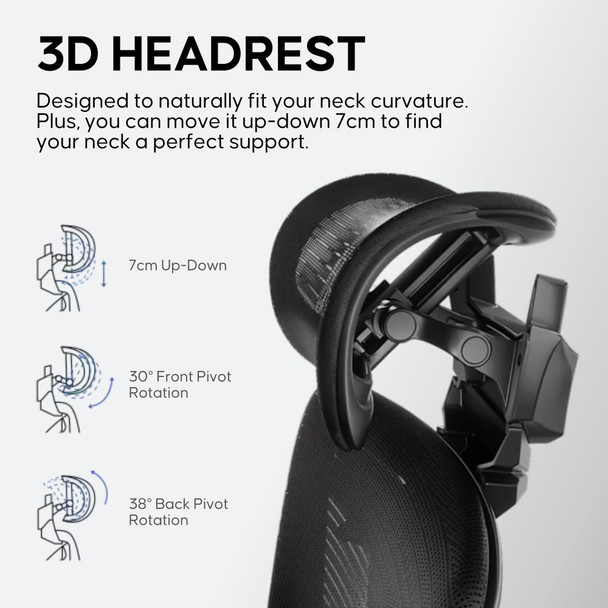 Anda Seat X-Air Pro Mesh Office Chair, 5D Armrests, 3D Headrest, Dynamic Lumbar, Space Black - WY01BBBB01 – image 8