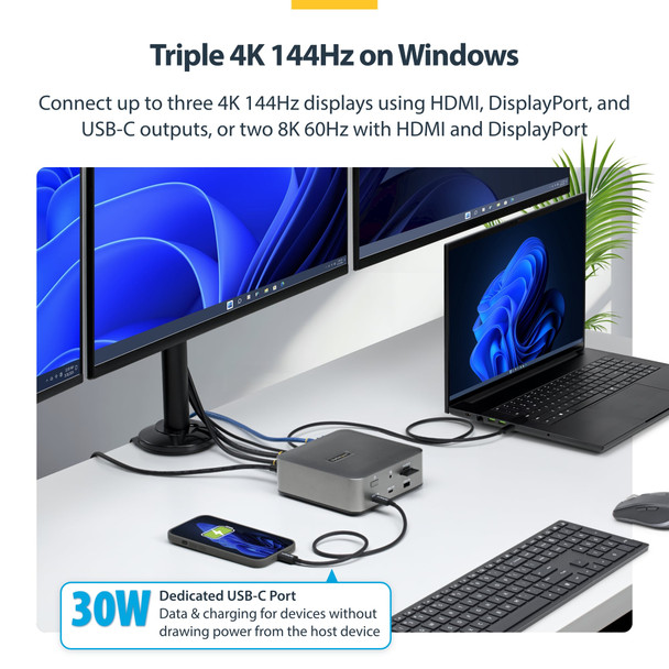 StarTech.com Thunderbolt 5 Docking Station, Triple 4K 144Hz, 140W PD, 2.5GbE, SD 4.0 - 215UETB5USB4DK – image 8
