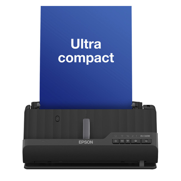 Epson ES-C320W Compact Wi-Fi A4 Sheet-fed Scanner, 600 DPI, Duplex, 30ppm - B11B270401BY