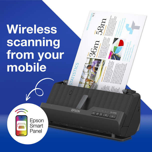 Epson ES-C320W Compact Wi-Fi A4 Sheet-fed Scanner, 600 DPI, Duplex, 30ppm - B11B270401BY – image 3