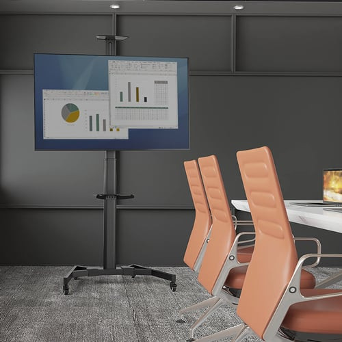 Fellowes Mobile TV Stand for Screens up to 70", 50kg, Crank Height Adjust, Locking Castors – image 3