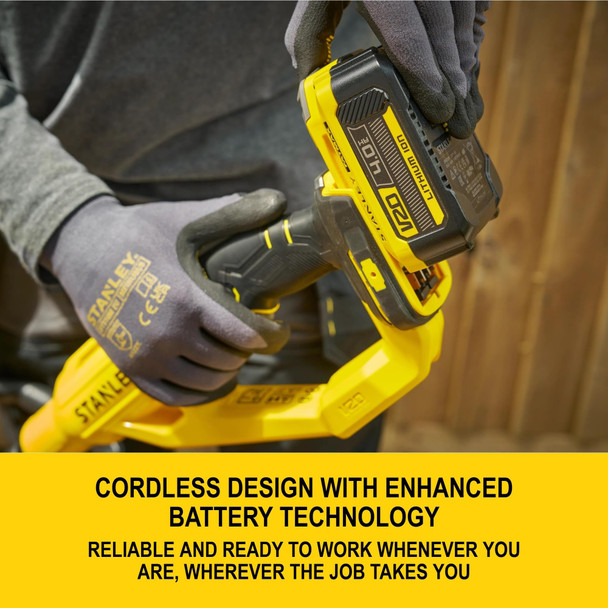 STANLEY V20 18V Cordless String Trimmer, 33cm, Edge Guard, with 4.0Ah Battery & Charger - STCST933M1-GB – image 3