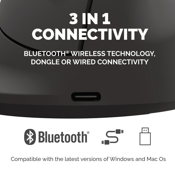 Fellowes Breyta Plus+ Ergonomic Vertical Mouse, Small, Right-Handed, Bluetooth/Dongle/Wired – image 6