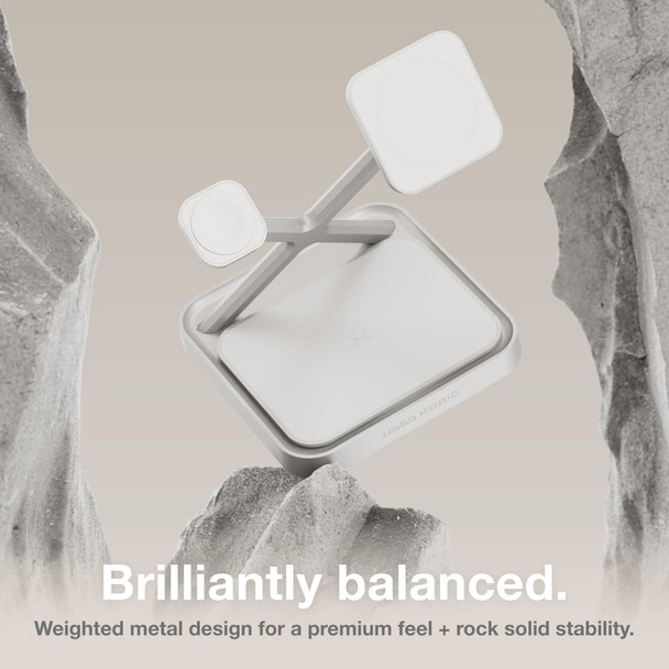 NOCO XGrid XDS3 3-in-1 Wireless Charging Stand for iPhone, Apple Watch & AirPods, White, MagSafe Compatible - XDS3W – image 4