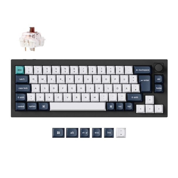 Keychron Q2 Max Wireless Mechanical Keyboard, 65% UK ISO, Gateron Jupiter Red, Carbon Black - Q2M-M1-UK – image 2
