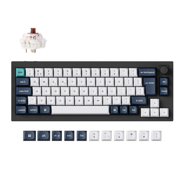 Keychron Q2 Max Wireless Mechanical Keyboard, 65% UK ISO, Gateron Jupiter Red, Carbon Black - Q2M-M1-UK – image 5