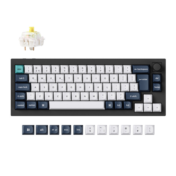 Keychron Q2 Max Wireless Mechanical Keyboard, 65% UK ISO, Gateron Jupiter Red, Carbon Black - Q2M-M1-UK – image 6