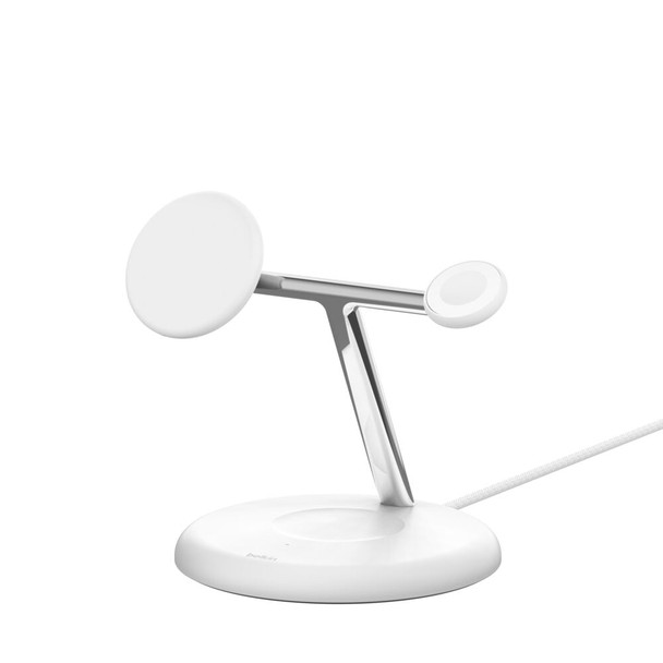 Belkin BoostCharge Pro 3-in-1 Qi2 Magnetic Wireless Charging Stand, 15W, White - WIZ023MYWH-APL – image 2