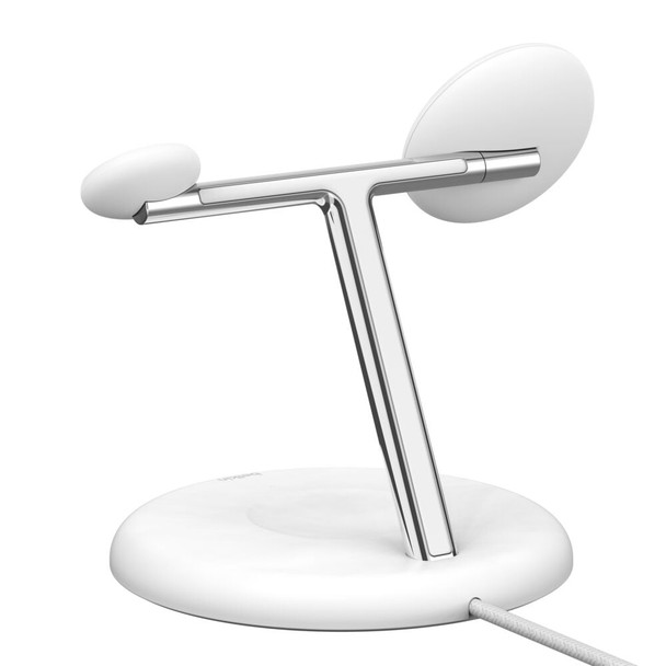Belkin BoostCharge Pro 3-in-1 Qi2 Magnetic Wireless Charging Stand, 15W, White - WIZ023MYWH-APL – image 3