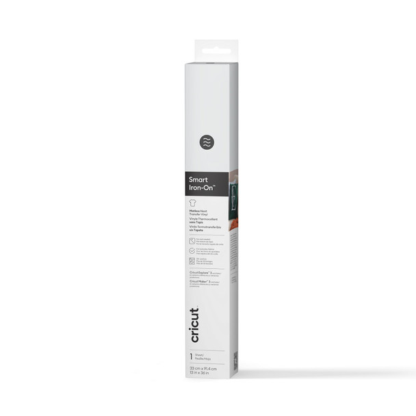 Cricut Smart Iron-On Matless Heat Transfer Vinyl, 33 x 91.4 cm Roll, White - 2011317-BUN