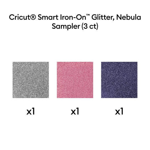 Cricut Smart Iron-On Glitter Matless Vinyl Sampler, Nebula, 33 x 30.4 cm, 3 Sheets - 2012565-1 – image 2