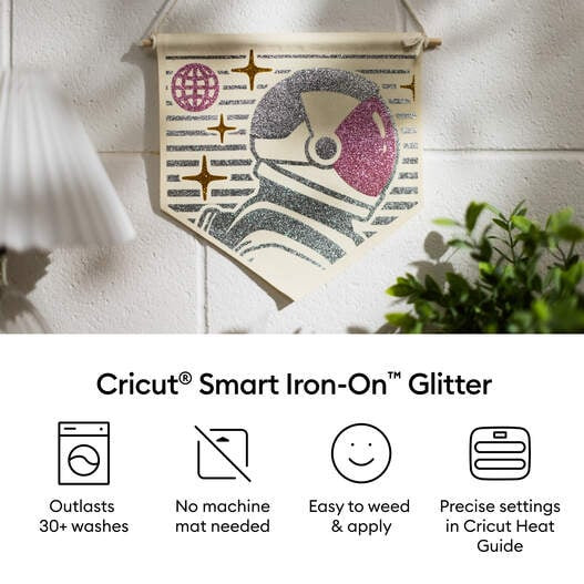 Cricut Smart Iron-On Glitter Matless Vinyl Sampler, Nebula, 33 x 30.4 cm, 3 Sheets - 2012565-1 – image 3