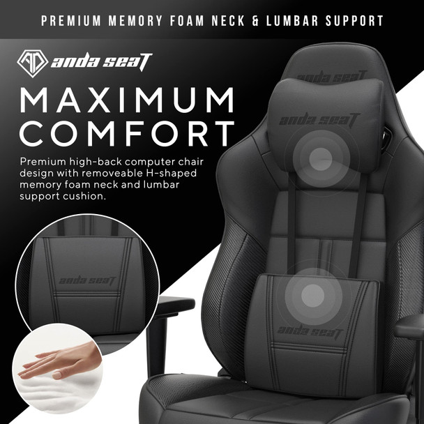 Anda Seat Dark Demon Gaming Chair, Large, Black PVC Leather, 4D Armrests, 90-160° Recline - 1903BPVC – image 2