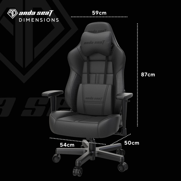 Anda Seat Dark Demon Gaming Chair, Large, Black PVC Leather, 4D Armrests, 90-160° Recline - 1903BPVC – image 6