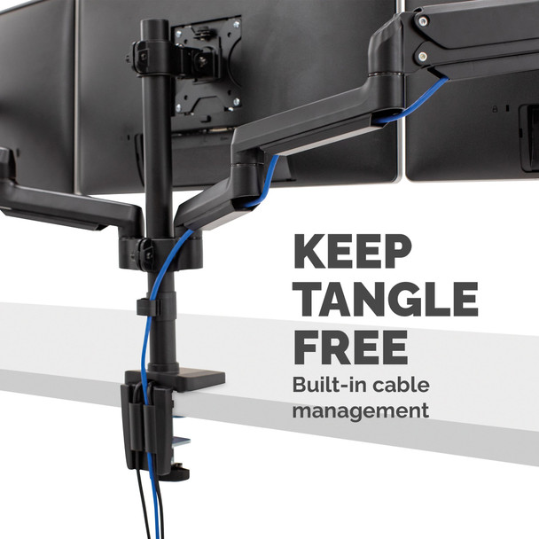 Fellowes Platinum Series Triple Monitor Arm, Gas Spring, Clamp/Grommet, 2x USB, VESA 75/100 - 8042601 – image 6