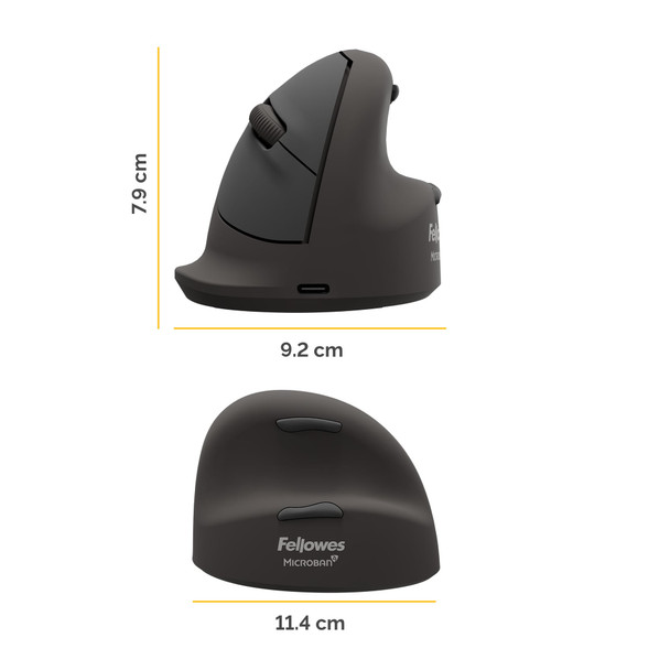 Fellowes Breyta Plus+ Vertical Wireless Mouse, Right-Handed, Large, Bluetooth/Dongle/Wired – image 4