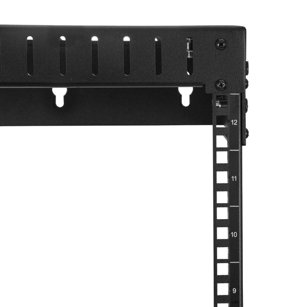 StarTech.com 12U 2-Post Wall Mount Open Frame Network Rack, 19", Adjustable Depth, 90kg - RK12WALLOA – image 3